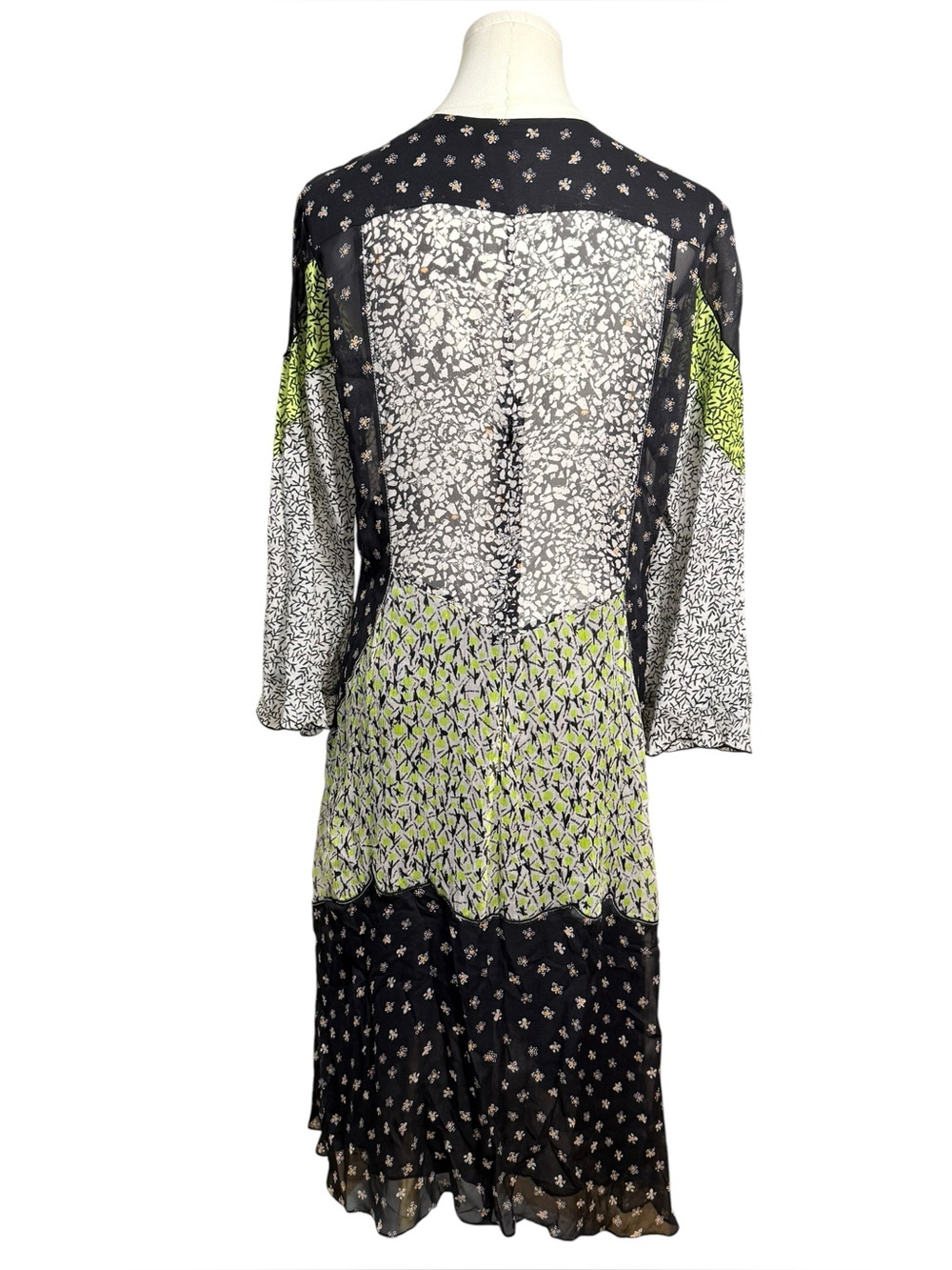 Dorothee Schumacher Patchwork Silk Blend Midi Dress Size 4 - Picture 4 of 11